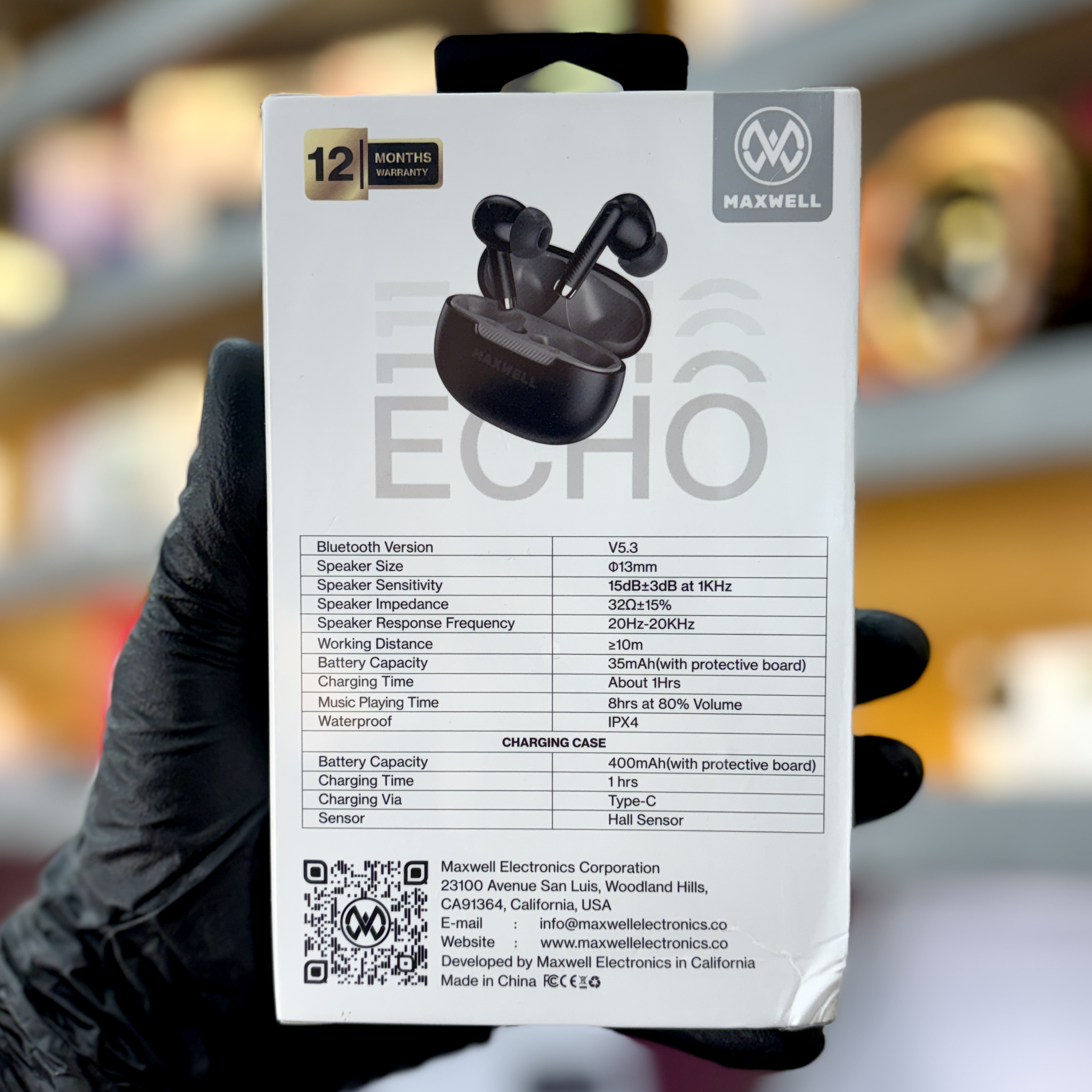 ایرپاد بی‌سیم مکسول مدل EARBUDS ECHO مناسب موسیقی و مکالمه