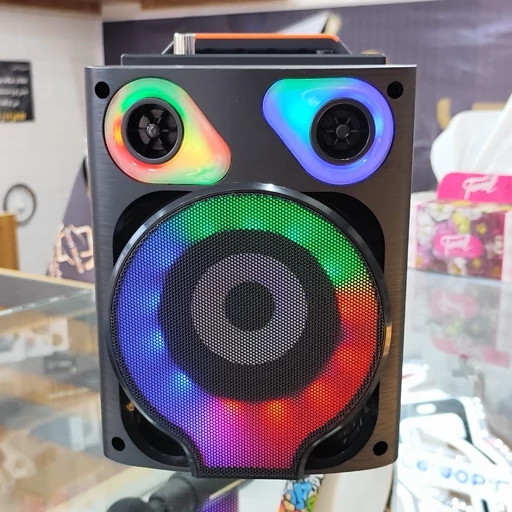 نمای جلوی اسپیکر بلوتوثی ABS-1406 با نورپردازی رنگی