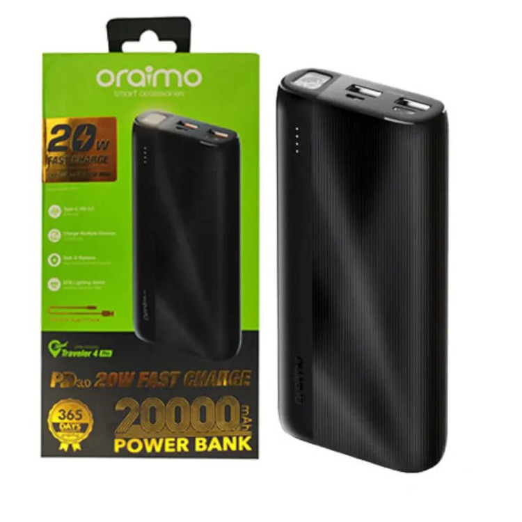 پاوربانک 20000 میلیآمپرساعت اورایمو مدل Traveler 4 Pro با شارژ سریع 20 وات