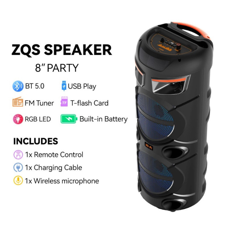 مشخصات اسپیکر بلوتوثی حرفهای Sing-e ZQS2803 با بیس قوی ا