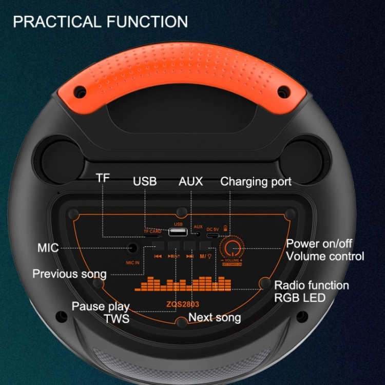 خرید اقساطی اسپیکر بلوتوثی حرفهای Sing-e ZQS2803 با بیس قوی